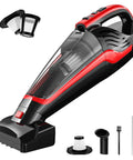 Pet Hair Handheld Vacuum Cordless With Rechargeable Battery Motorized Brush And Reusable Filters Multi Attachments Red
