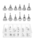 12 Types 24 Piece Pro Grade Watch Push Button Repair Kit Stainless Steel Waterproof Durable Tools in transparent case