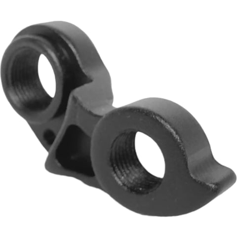 Close-up of Derailleur Hanger 303 Dropout 488 Compatible With 12x1.0 Thru Axle Bikes For GT Grade Carbon Expert, black aluminum