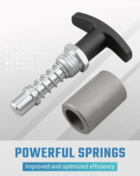 Shop Standard Spring Loaded Pull Pins Featuring Greaseless T Knobs And Heavy Duty Steel Locking Pegs showing the spring loaded pull pin and knob.