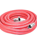 Heavy Duty Red Rubber Air Hose For Jack Hammer Three Quarters Inch By Fifty Feet Three Hundred PSI Oil Heat UV Resistant Kink Resistant