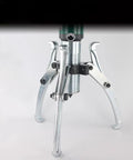 Heavy Duty Hydraulic Gear Puller Kit With 2 Jaw And 3 Jaw Options For Wheel Bearing Removal Adjustable Heads With Storage Box And Rotatable Pump Head For Leverage On Tough Automotive Jobs Sick Tool For Pros And DIYers Working Hard In Every Shop Work, 3-jaw steel puller close-up