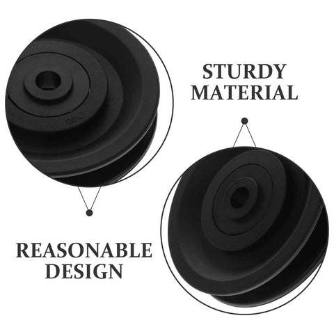 4 Pack Weight Lifting Pulley Wheels With Nylon Bearings And Cable Rollers For Gym Equipment Replacement Parts 22.5mm And 25mm Width For Home Gym And Commercial Machines Easy Install Durable, black pulley wheels