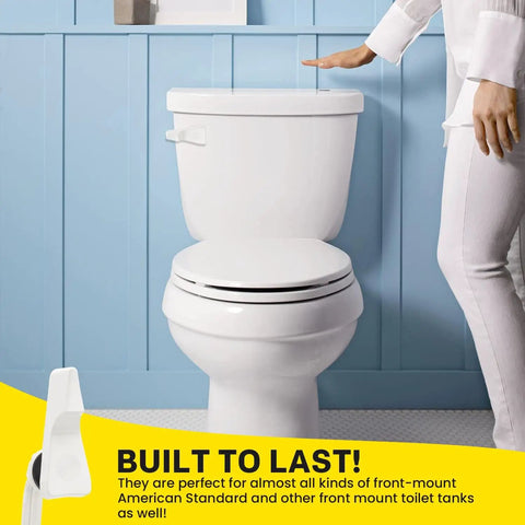 Toilet Tank Flush Lever Replacement Fits American Standard White Straight Arm Chrome Finish Durable Plastic Easy Install