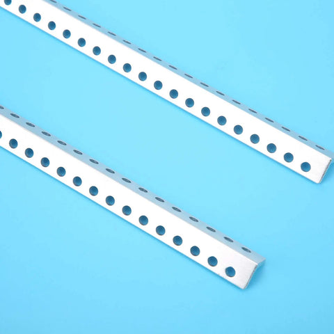 L Shaped Extrusion Beam For Robot Frame With 34 Holes 12x12mm CNC Machined 6061 Aluminum Alloy Lightweight Structural Component For DIY CNC Machines And 3D Printers, angled view