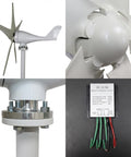 1200W Wind Turbine Generator Kit For Home Use With 5 Blades Off Grid Ready, 12V 800RPM Power System Controller Included, windmill parts