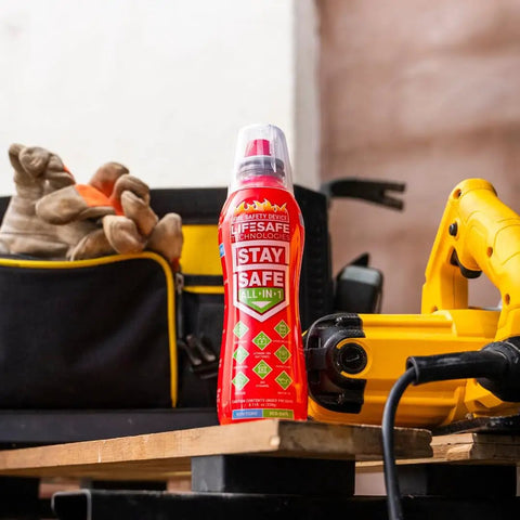 StaySafe All In One Portable Fire Extinguisher That Handles Ten Types Of Fires From Electrical And Kitchen Oils To Lithium Battery Blazes