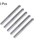Group of five 1/8 in shank carbide V-bits with 90° tips, 0.1 mm point, two-flute engraving cutters