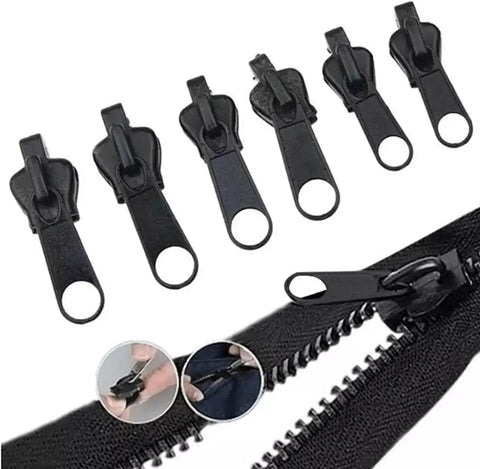 6 Pack Black Zipper Pullers Repair Kit Set For Jackets Backpacks And Clothes Universal Replacement Sliders With Removable Pull Tabs