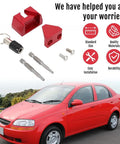 Heavy Duty Aluminum OBD Port Lock With Security Screw Tool Kit, red locks and key, car safety equipment for hackers protection.