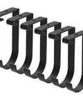 Flat Hook Add On Storage Hooks For Ceiling Racks And Wall Shelving 6 Pack Heavy Duty Garage Organization Clips, steel, black