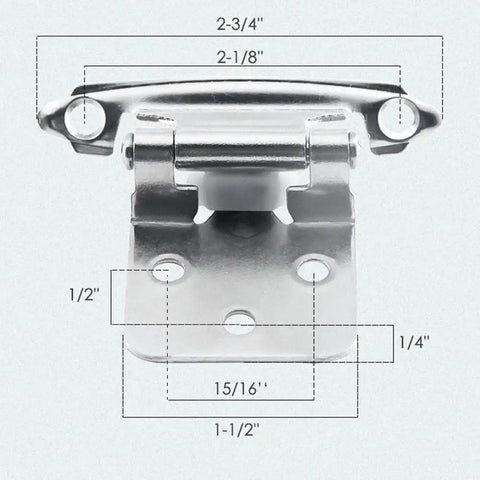 Heavy Duty Stainless Steel Cabinet Hinges For Cupboard Doors With Self Closing Hydraulic Buffer dimensions view