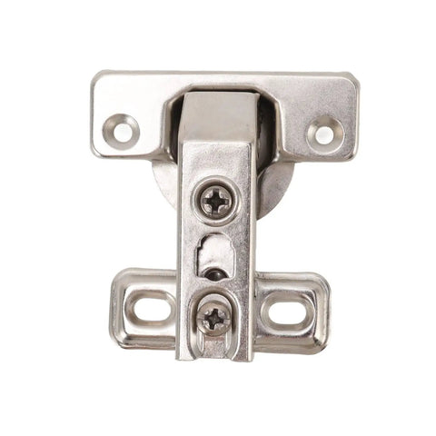 Front view of Three Piece Folding Cabinet Hinges Zinc Alloy With Soft Close Buffer 180 Degree Action Short Arm for cabinets