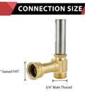 Two Pack Angle Stainless Steel Water Hammer Arrestors For Washing Machines 3/4 In Swivel FHT X 3/4 In MHT Up To 250 PSI Easy Install