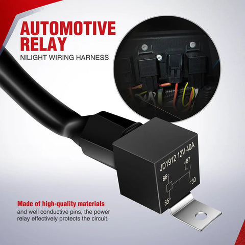 ATV UTV Fan Override Switch Kit With 16AWG Wiring Harness And 5 Pin Rocker Relay Plug And Play for engine cooling, close-up