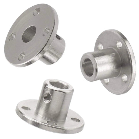 3 steel 2 Pack 6mm Flange Coupling Connectors for DIY RC Motors, silver finish, showing 6mm bore and 10mm outer diameter design.