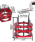 Adjustable Inverted Base Milling Table For Woodworking Planer And Trimmer Combo, red aluminum design with precise measurements.