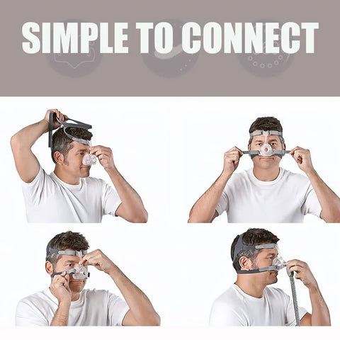 Mirage Fx Replacement Frame For Nasal Mask And Headgear, Durable Plastic Frame Accessory For Mirage FX Nasal Guard, Standard And Wide Fit, Reusable CPAP And BiPAP Part For Secure Comfort, man fitting CPAP nasal mask frame