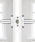 Interior Privacy Door Handle With Lock For Bedroom And Bathroom Polished Chrome Lever Reversible Keyless Push Button Privacy Lock