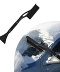 24 Inch Car Snow Scraper And Brush With Detachable Scratch Free Ice Scraper And Ergonomic Foam Grip in use on car window