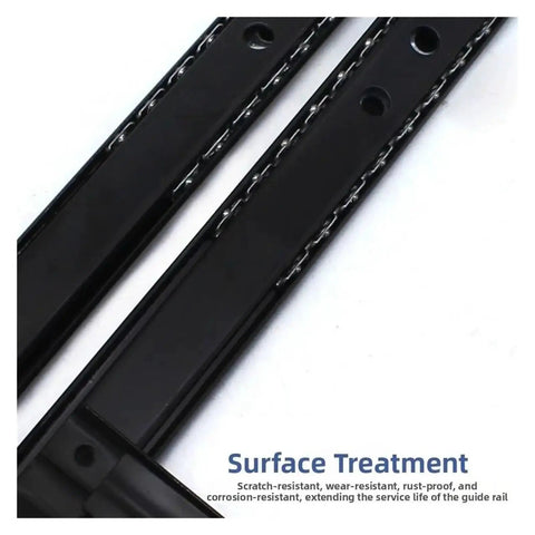 Heavy Duty Double Row Ball Bearing Cabinet Drawer Slides Side Mount Cold Rolled Steel Runners showing scratch-resistant surface treatment.