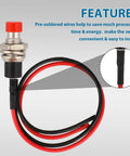 Close-up of red 12 Pack 7mm Momentary Push Button Switch, 12V Prewired, SPST Normally Open, Micro 2 Pin, 3A 220V with wires
