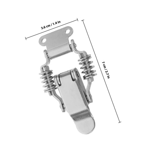 Heavy Duty Iron Spring Toggle Latches With Duckbill Shock Absorbing Design, measuring 7 cm, ideal for securing toolboxes and RV cabinets.