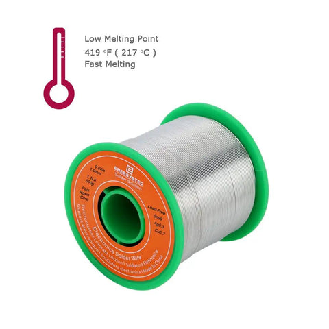 Lead Free Solder Wire With Rosin Flux Core For Electronics Soldering And Repairs, Sn99 Ag0.3 Cu0.7 Alloy, 1.1 Lb Spool, 0.04 Inch Diameter