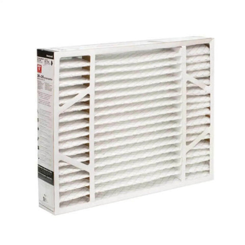 Air Filter Replacement 20 By 25 By 4 MERV 13 pleated synthetic media 2-pack for HVAC systems, side view of filter details