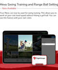 Mevo Golf Launch Monitor With SelfieGolf Clip And Signature Case A Real Time Data Pack With 8 Swing Metrics on tablet display