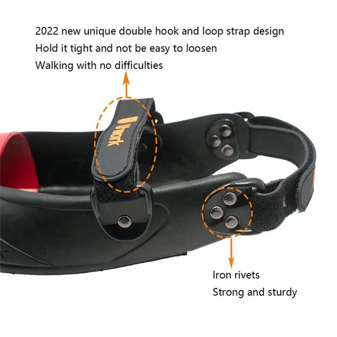 Double Hook And Loop Strapped Safety Overshoes With Steel Toe Caps, Slip Resistant Alloy Toe Shoe Covers, Red Size M