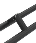 Offset Double Sided Door Pull Handle Built To Last In Matte Black 48 Inch Length 304 Stainless Steel Round Bar Ladder Style Push Pull For Heavy Duty High Traffic Entrances, close-up