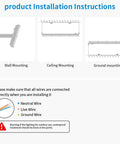Installation instructions for 20 Pack Heavy Duty 300W Led Flood Lights Outdoor including wall, ceiling, and ground mounting options.
