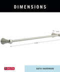 Dimensions of Brilliance 24 Inch Stainless Steel Towel Bar For Bathroom And Kitchen With Durable Brushed Finish That Resists Corrosion