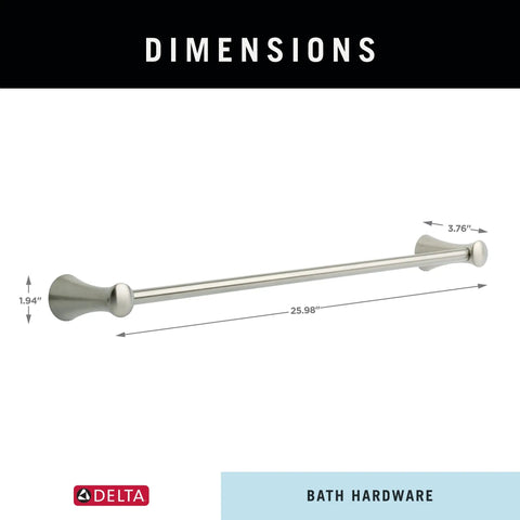 Dimensions of Brilliance 24 Inch Stainless Steel Towel Bar For Bathroom And Kitchen With Durable Brushed Finish That Resists Corrosion