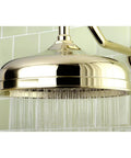 Rainfall Shower Head 10 Inch Polished Brass With Raindrop Pattern 2.0 GPM At 80 PSI California Energy Commission Title 20 Compliant