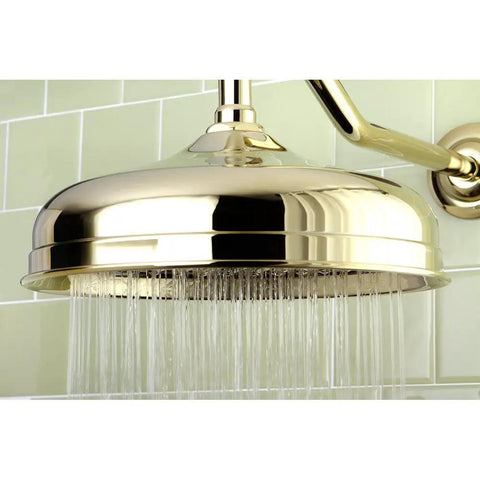 Rainfall Shower Head 10 Inch Polished Brass With Raindrop Pattern 2.0 GPM At 80 PSI California Energy Commission Title 20 Compliant