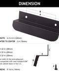 Dimensions of Under Cabinet Foot Pull With Thick EVA Pads Hands Free Toe Opener Aluminum Alloy Four And Three Quarters Inch Matte Black