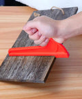4 Piece Pro Grade Safety Woodworking Push Sticks Set For Table Saw And Jointer With Ergonomic Grips, hand holding red push stick