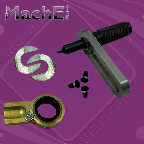 Heavy Duty Steel Dividing Plates Set For HV4 And HV6 Rotary Tables with tool components on purple background