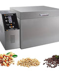 Heavy Duty Electric Coffee Bean Roaster With Stainless Steel Heating Element And Smart Temperature Controls showing control panel and exterior.