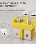 Heavy Duty 30A IP65 Waterproof Toggle Rocker Switch 12-24V LED On Off DPST Snap-In Mount showing purple copper plated silver pin