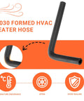 Premium Molded Heater Hose For GM Vehicles -40F To 275F, EPDM material, factory-formed bends, HVAC use, close-up view