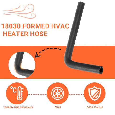 Premium Molded Heater Hose For GM Vehicles -40F To 275F, EPDM material, factory-formed bends, HVAC use, close-up view