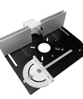 Heavy Duty Aluminum Router Table Insert Plate For Woodworking Benches With Miter Gauge Guide, 240x200mm size with smooth action.