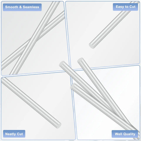2 Pack Round Aluminum Rod 6mm Diameter 250mm Length 6061 Aluminum Bar Stock for DIY projects, shown with smooth finish and easy cutting
