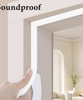 Top Tier White Weather Stripping Tape For Doors And Windows Self Adhesive High Density Foam Roll 16 4 Feet applied on door frame.