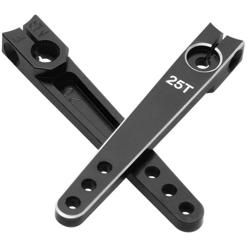 Three Pack 25T Aluminum Servo Arms Horns for RC Crawlers, Cars, Planes and Boats, Fits Futaba Hitec Savox Power HD Xcore