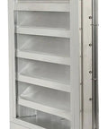 Top Tier Adjustable Louver Damper With Flanged Frame And Extruded Aluminum Construction Delivering Straight Shot Airflow Control Rock Solid Pro Grade Ventilation Panel For 18 Inch Rough Openings Made In Usa with five adjustable blades.