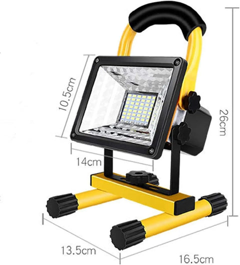 Led Rechargeable Work Light, 100W Rechargeable Floodlights Portable Le with adjustable handle and light angles